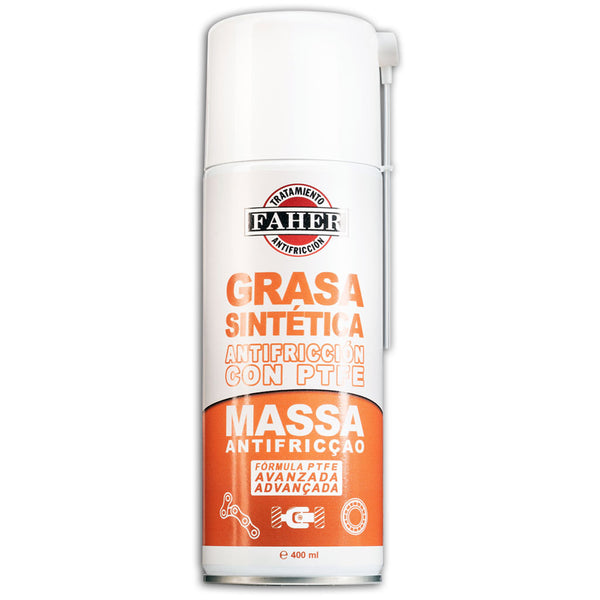 FAHER Grasa antifricción spray. Soporta altas temperaturas, excesos de fricción y contaminación. Reduce fricción y pérdida de potencia por falta de lubricación en cadenas.